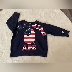 Bape kids Navy APE Sweatshirt